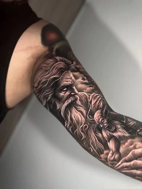 Tattoo style: Zeus Portrait Realism