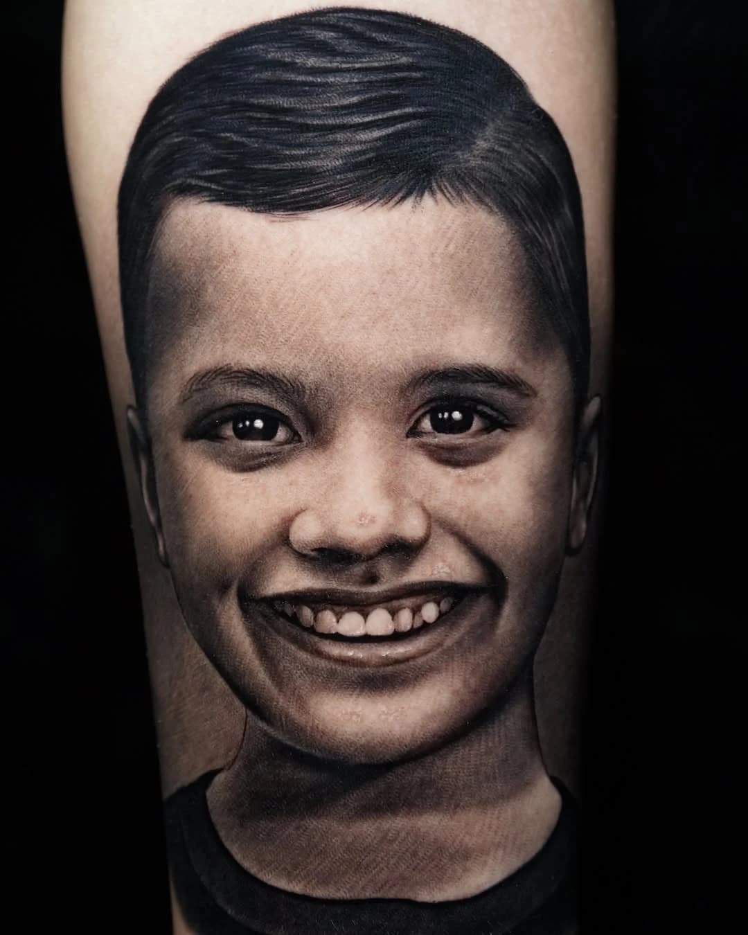 Tattoo style: Joyful Boy Portrait