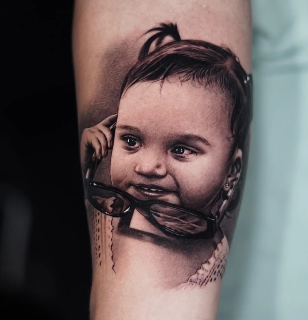 Tattoo style: Playful Baby Portrait