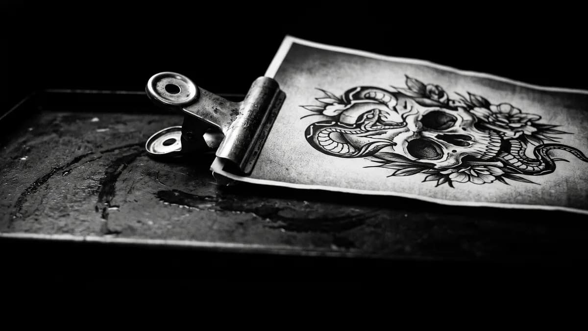 Fotografía de referencia impresa en blanco y negro sujeta… — realismo vs microrealismo, Delorean Tattoo Studio Cartagena